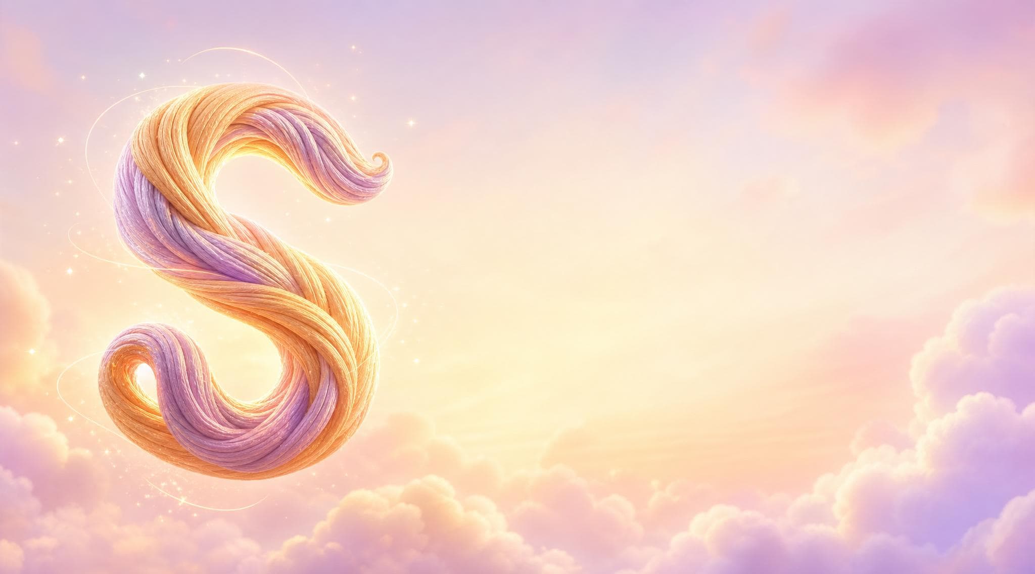 StoryStitch magical woven story thread emblem in a bright daydream sky